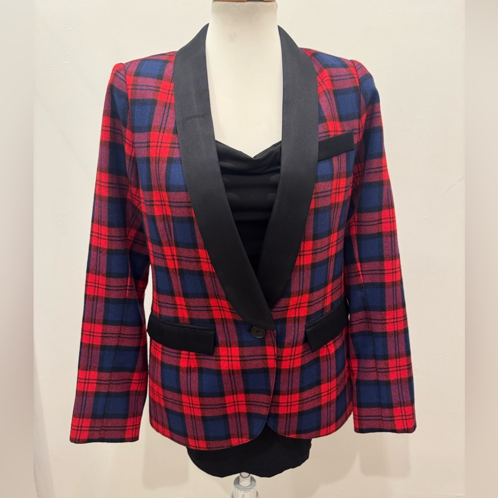 Smythe Plaid Women's Jacket with Black Trim
